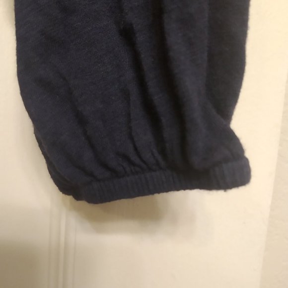 Nasty Gal Off-the-Shoulder Navy Blue Crop Top - Picture 3 of 6